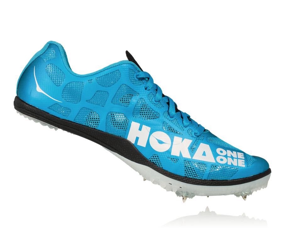 Spikes Womens - Hoka One One Rocket X - Blue/White - YLFVMWR-58